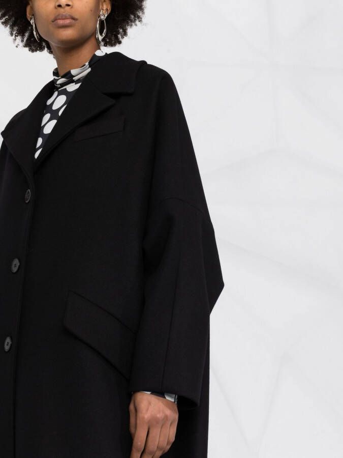 MM6 Maison Margiela Vilten jas met enkele rij knopen Zwart