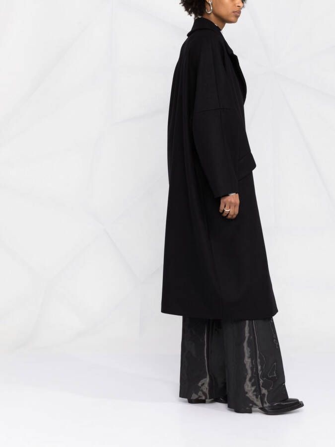 MM6 Maison Margiela Vilten jas met enkele rij knopen Zwart