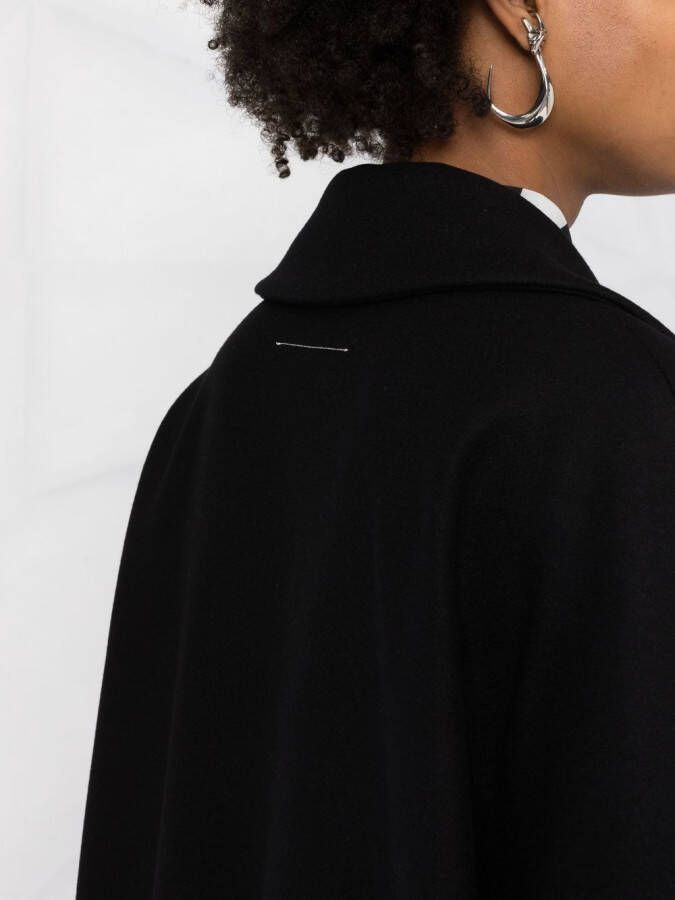 MM6 Maison Margiela Vilten jas met enkele rij knopen Zwart