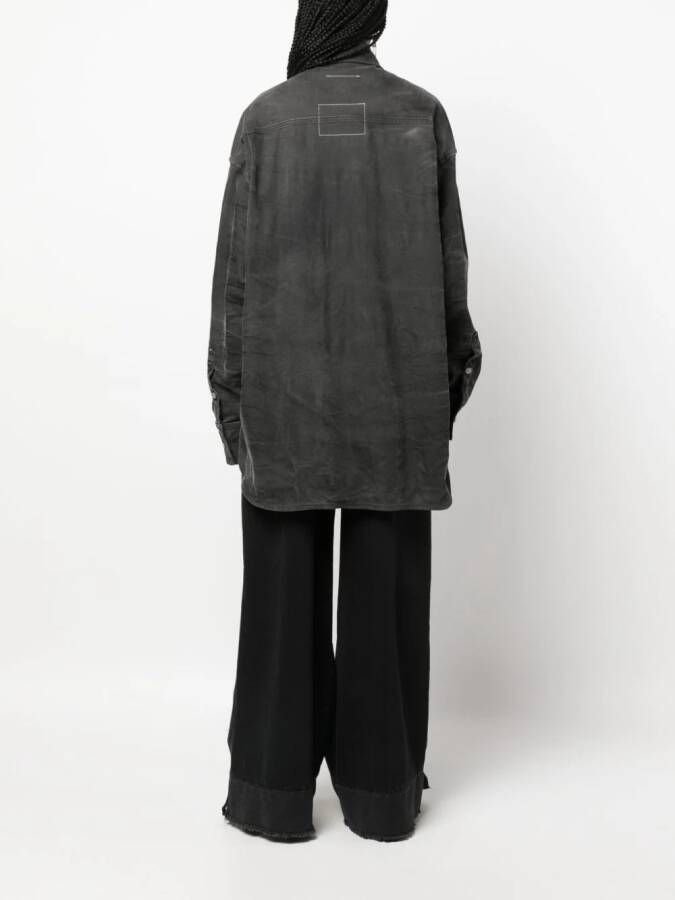 MM6 Maison Margiela Denim blouse met gekreukt effect Zwart