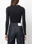 MM6 Maison Margiela Body met logoprint en lange mouwen Zwart - Thumbnail 4