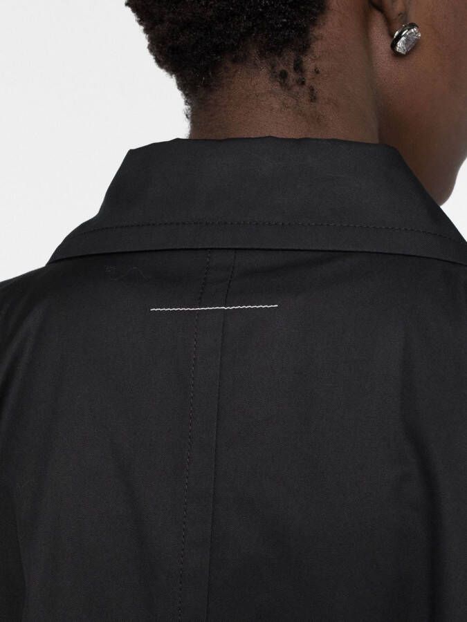 MM6 Maison Margiela Trenchcoat met enkele rij knopen Zwart