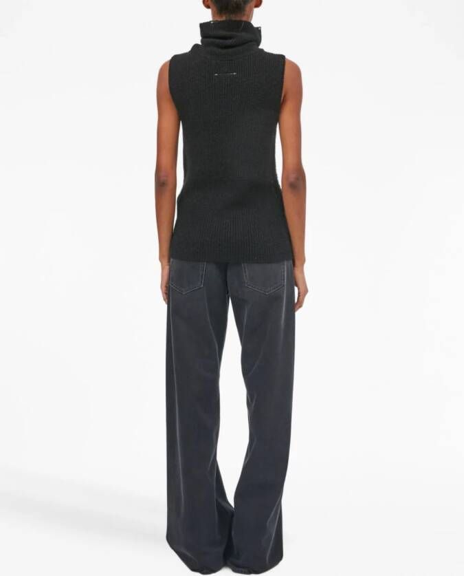 MM6 Maison Margiela Ribgebreide spencer Zwart