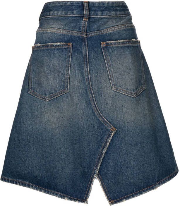 MM6 Maison Margiela Gerafelde spijkerrok Blauw