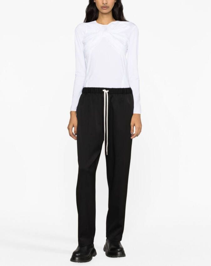 MM6 Maison Margiela Pantalon met trekkoordtaille Zwart