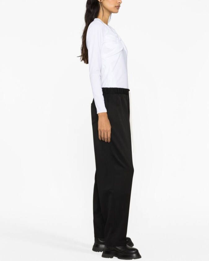 MM6 Maison Margiela Pantalon met trekkoordtaille Zwart