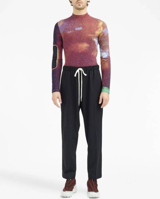 MM6 Maison Margiela Pantalon met trekkoordtaille Zwart