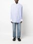 MM6 Maison Margiela Overhemd met geborduurd logo Blauw - Thumbnail 2