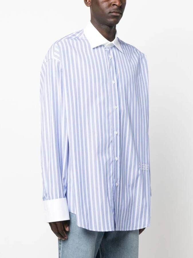 MM6 Maison Margiela Overhemd met geborduurd logo Blauw
