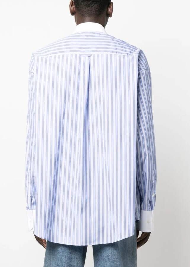MM6 Maison Margiela Overhemd met geborduurd logo Blauw