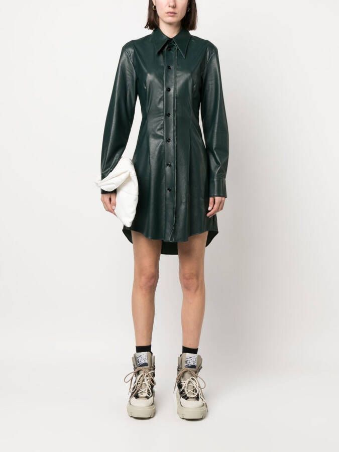 MM6 Maison Margiela Blousejurk van imitatieleer Groen
