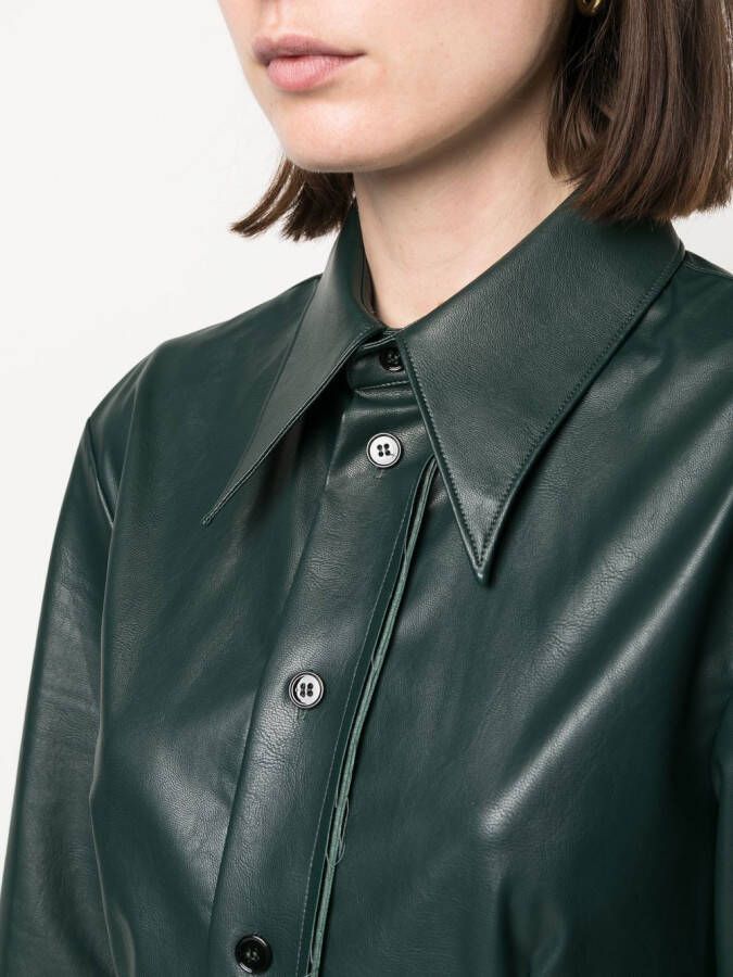 MM6 Maison Margiela Blousejurk van imitatieleer Groen