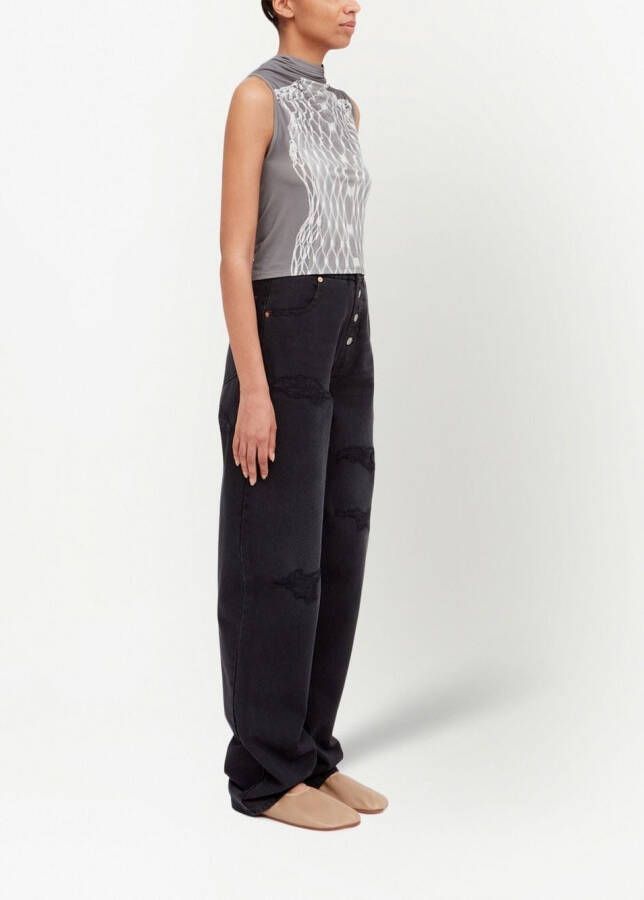 MM6 Maison Margiela Dummy top met col Grijs