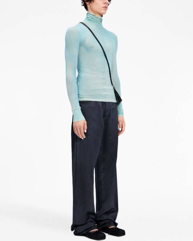 MM6 Maison Margiela T-shirt met hoge hals Blauw