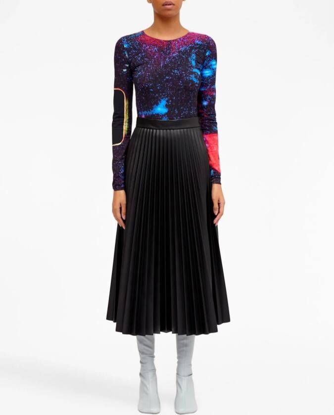 MM6 Maison Margiela Midi-plooirok Zwart