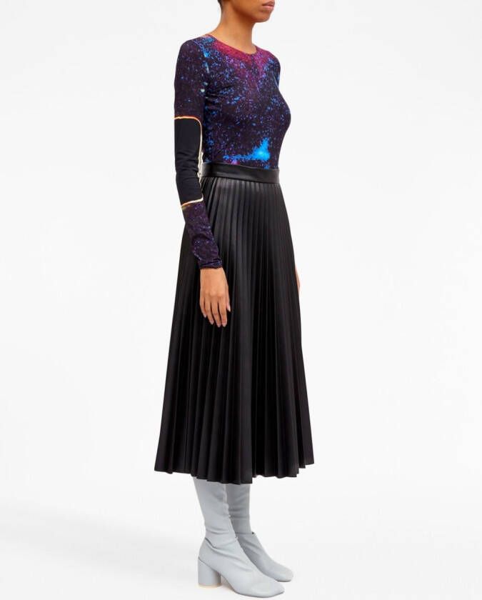 MM6 Maison Margiela Midi-plooirok Zwart