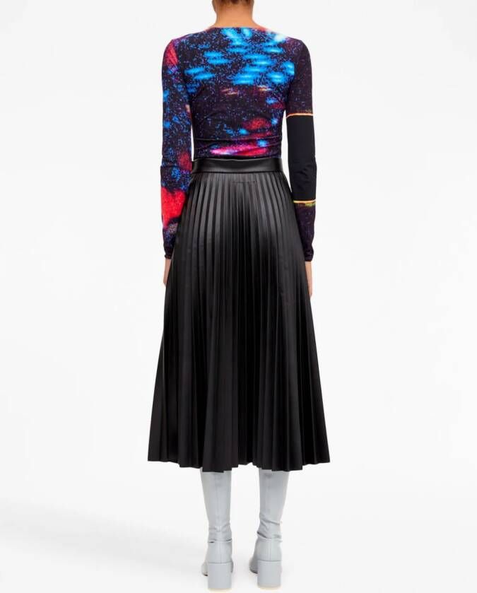 MM6 Maison Margiela Midi-plooirok Zwart