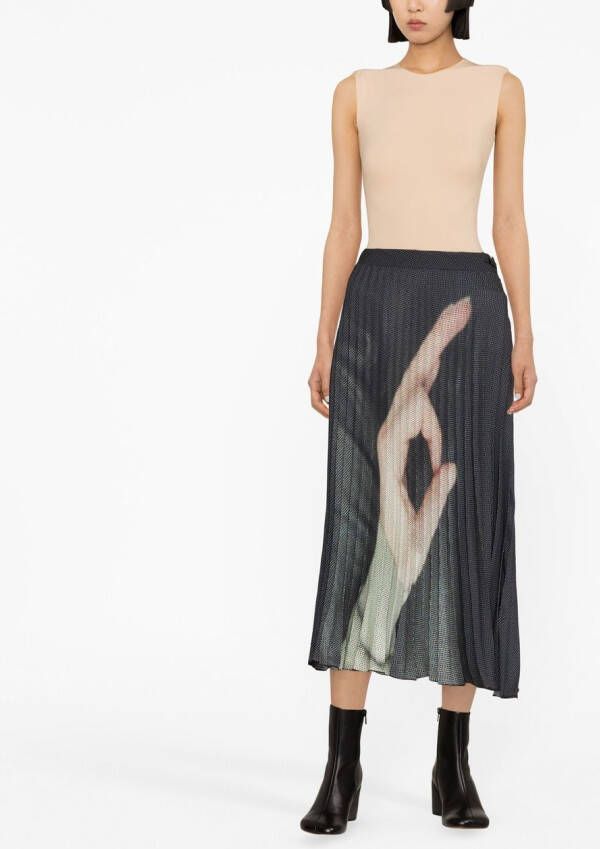 MM6 Maison Margiela High waist plooirok Zwart