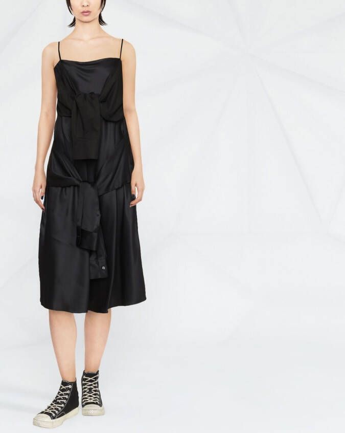 MM6 Maison Margiela Jurk met geknoopt detail Zwart