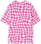 MM6 Maison Margiela Kids Geruit T-shirt Roze - Thumbnail 2