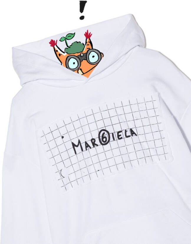 MM6 Maison Margiela Kids Hoodie met logoprint Wit