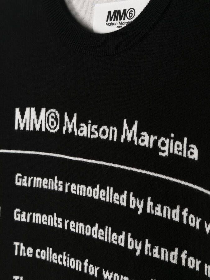MM6 Maison Margiela Kids Intarsia jurk Zwart