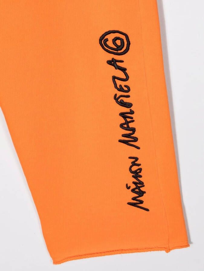 MM6 Maison Margiela Kids Joggingbroek met logoprint Oranje