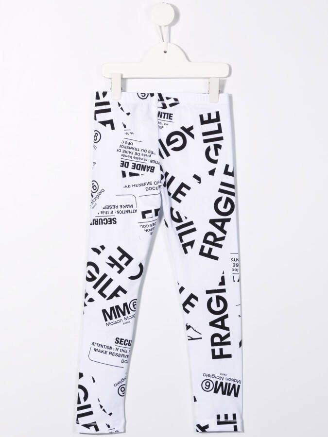 MM6 Maison Margiela Kids Legging met print Wit
