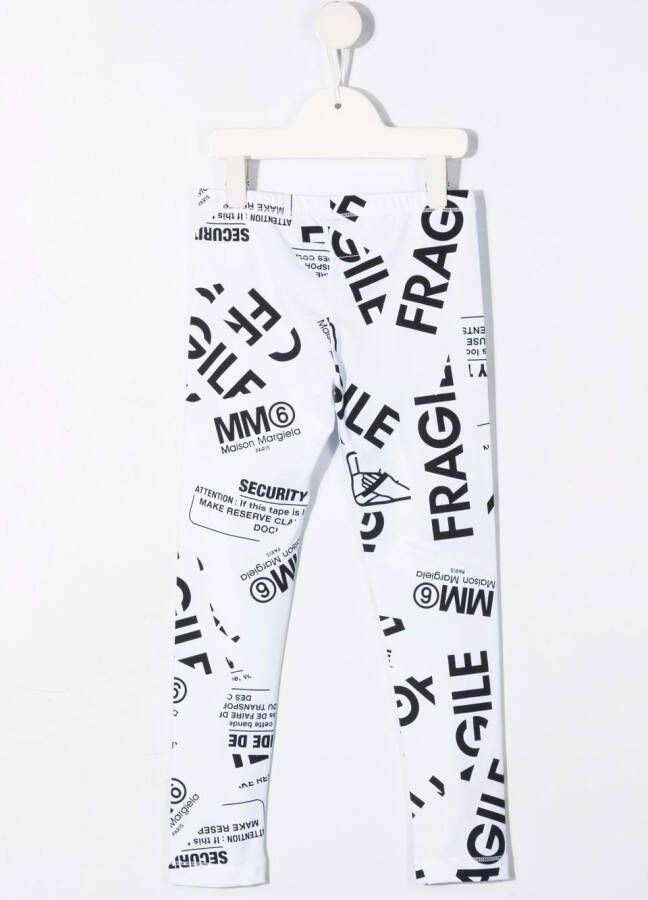 MM6 Maison Margiela Kids Legging met print Wit