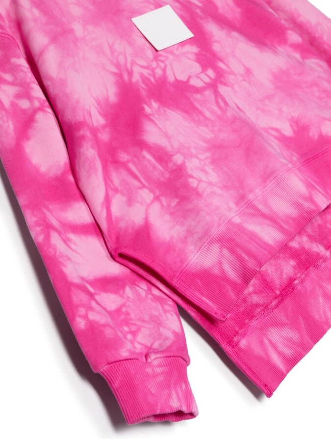 MM6 Maison Margiela Kids Hoodie met tie-dye print Roze