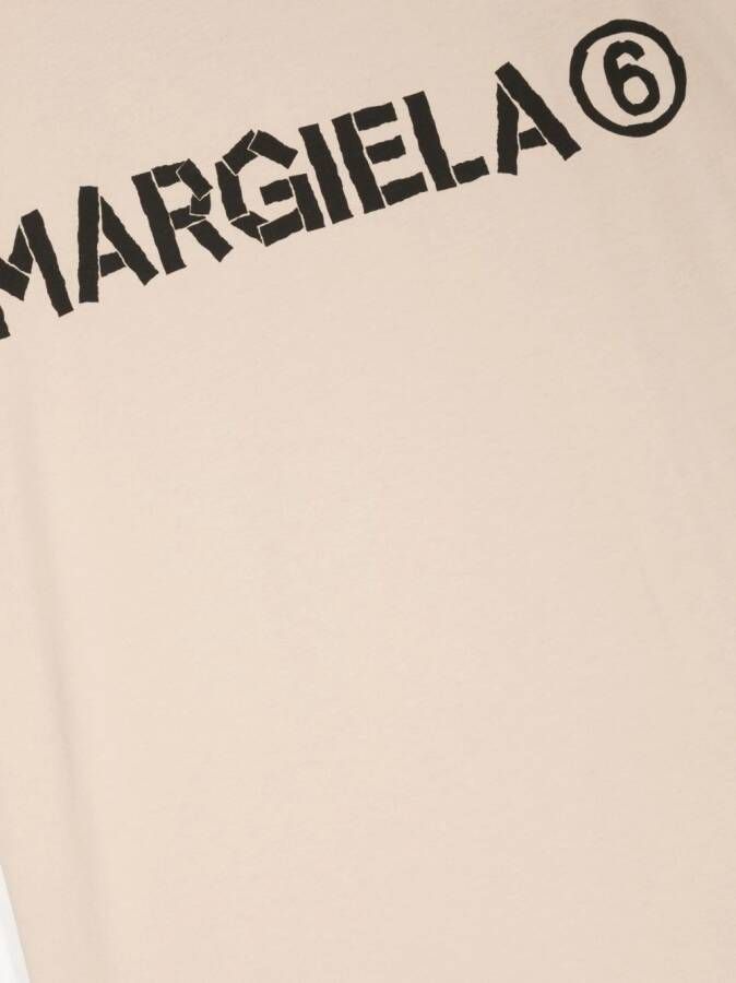 MM6 Maison Margiela Kids T-shirt met logoprint Beige