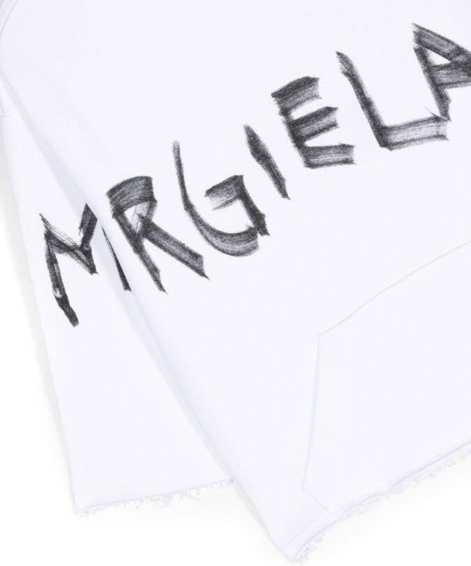 MM6 Maison Margiela Kids Hoodie met logoprint Wit