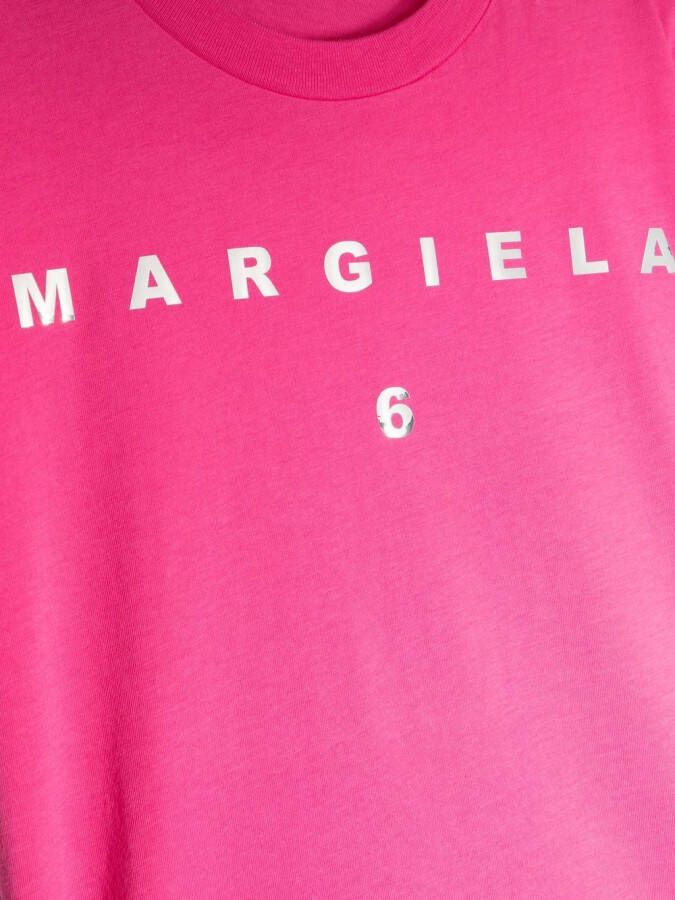 MM6 Maison Margiela Kids T-shirt met logoprint Roze
