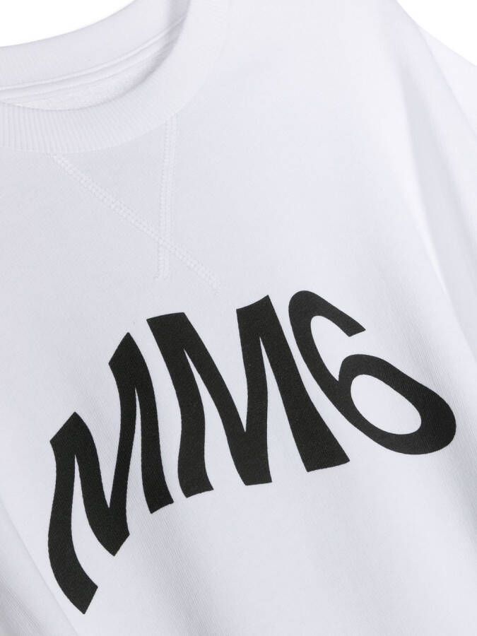 MM6 Maison Margiela Kids T-shirtjurk met logoprint Wit