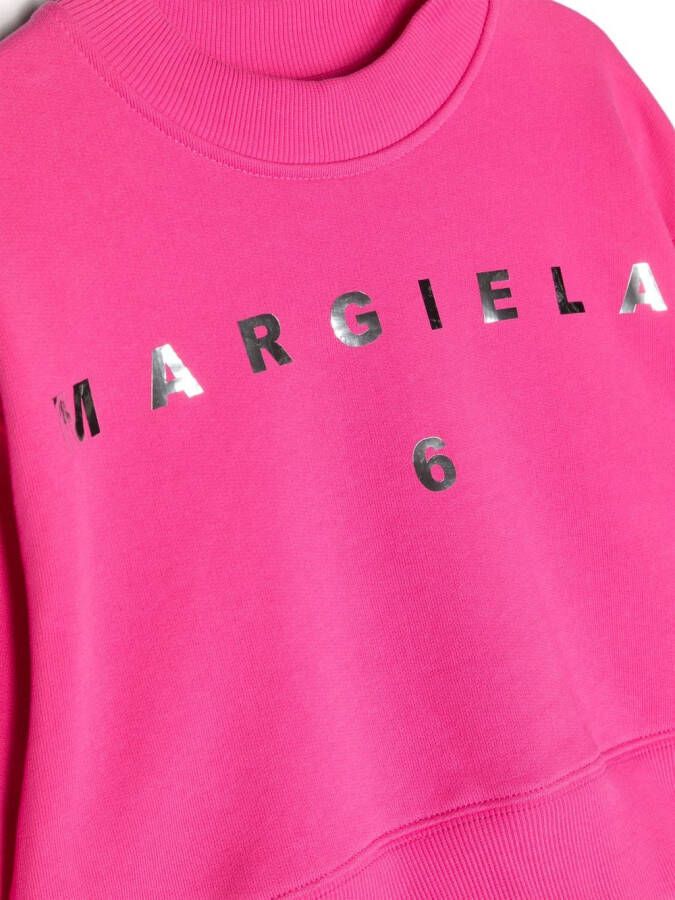 MM6 Maison Margiela Kids Sweater met logoprint Roze