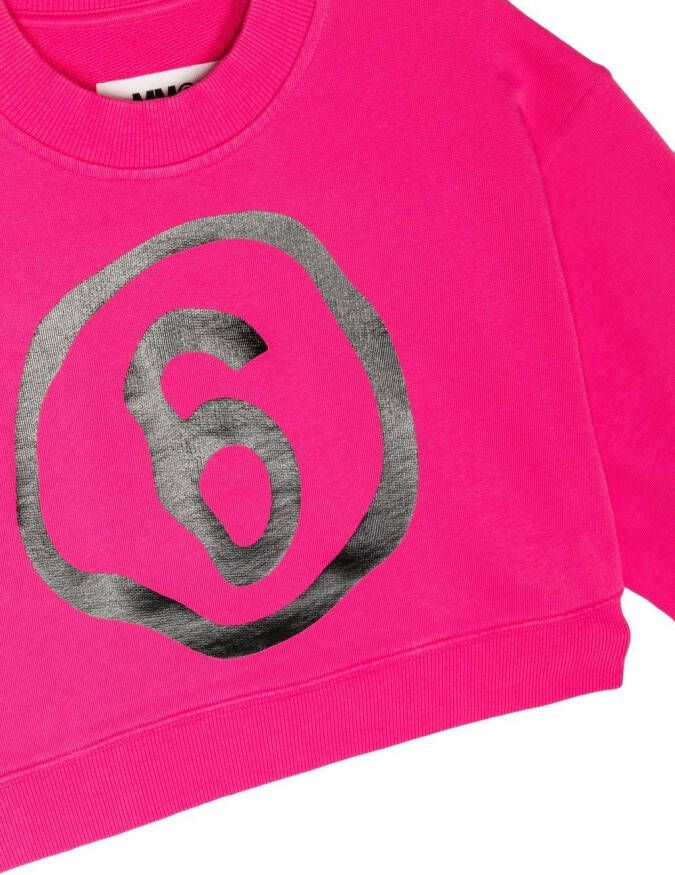 MM6 Maison Margiela Kids Sweater met logoprint Roze