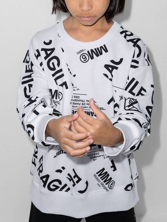 MM6 Maison Margiela Kids Sweater met ronde hals Wit