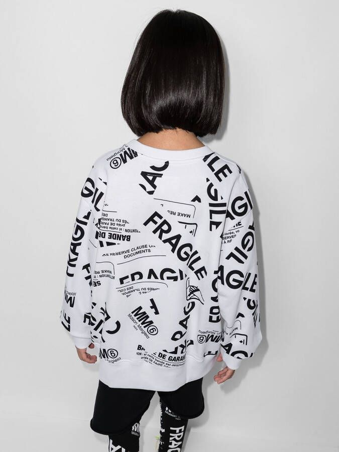MM6 Maison Margiela Kids Sweater met ronde hals Wit