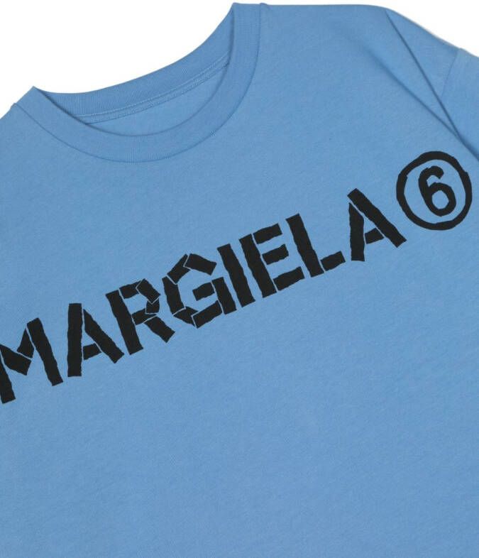MM6 Maison Margiela Kids T-shirt met logo Blauw