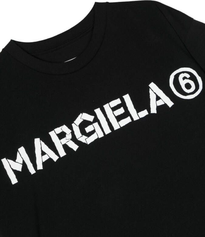 MM6 Maison Margiela Kids T-shirt met logo Zwart