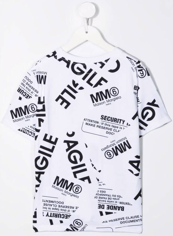 MM6 Maison Margiela Kids T-shirt met print Wit