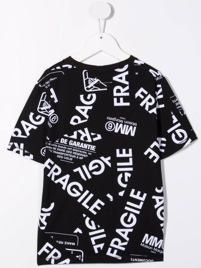MM6 Maison Margiela Kids T-shirt met print Zwart