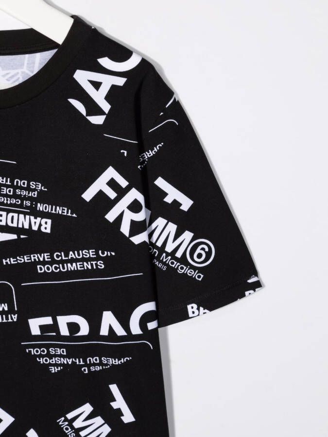 MM6 Maison Margiela Kids T-shirt met print Zwart