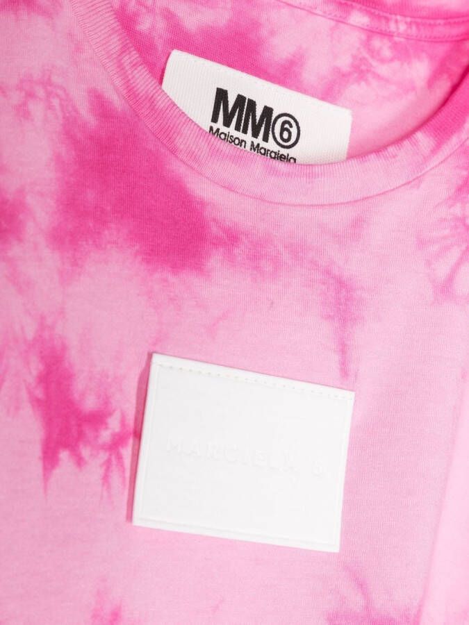 MM6 Maison Margiela Kids T-shirt met tie-dye print Roze