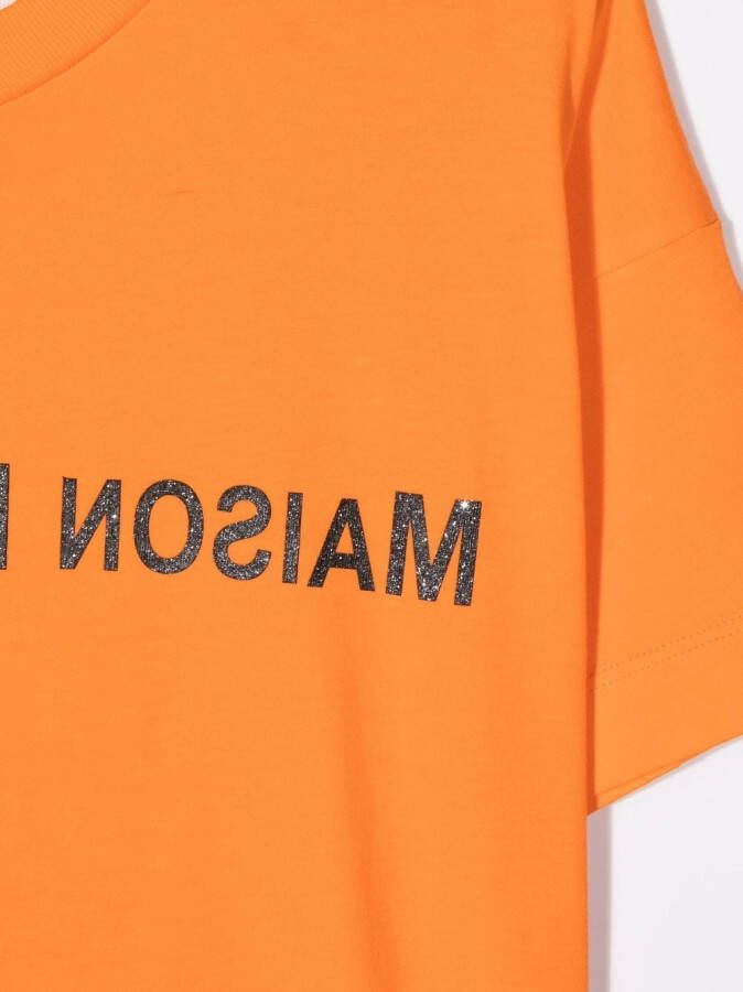 MM6 Maison Margiela Kids T-shirtjurk met logoprint Oranje