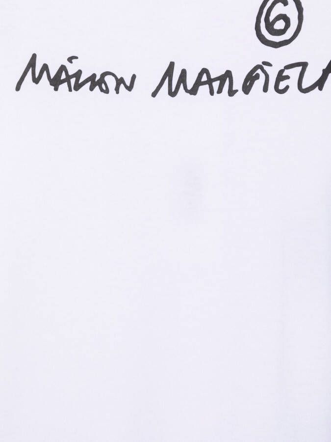 MM6 Maison Margiela Kids T-shirtjurk met logoprint Wit