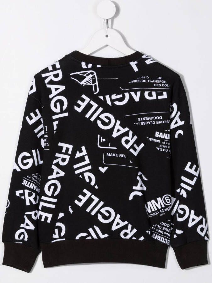 MM6 Maison Margiela Kids Trui met logoprint Zwart