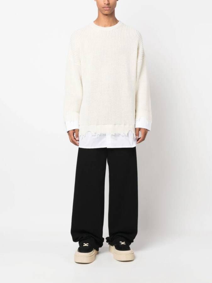 MM6 Maison Margiela Gerafelde trui Wit