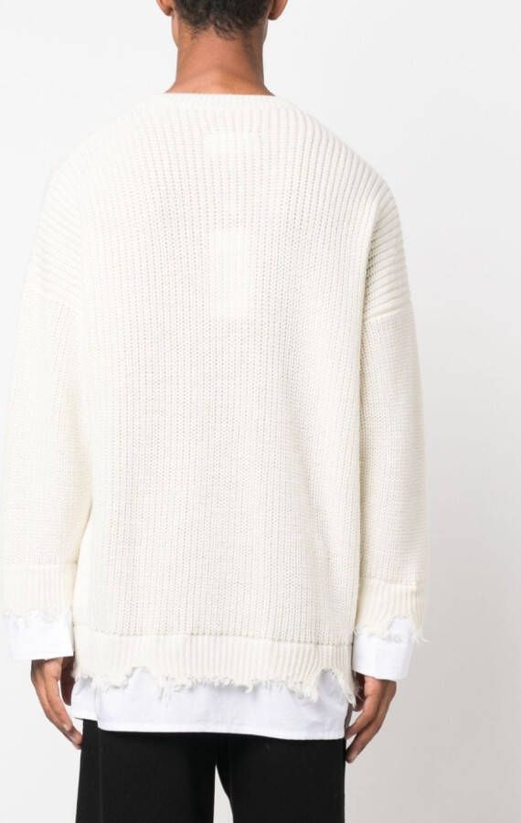 MM6 Maison Margiela Gerafelde trui Wit
