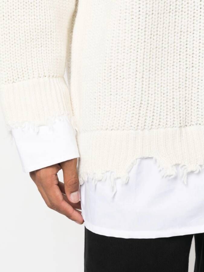 MM6 Maison Margiela Gerafelde trui Wit